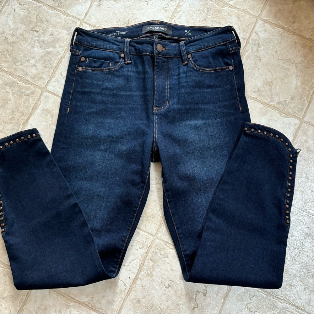LIVERPOOL Ankle Skinny Jeans with Studs/Zippers 8/29